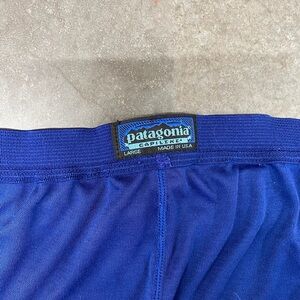 Patagonia Capilene Base Layer Pants Mens Large Blue Thermal Long Underwear USA